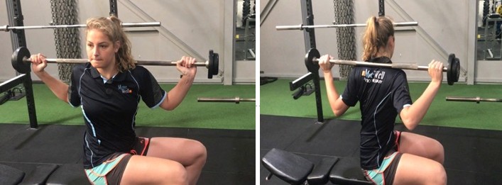 seated barbell twist